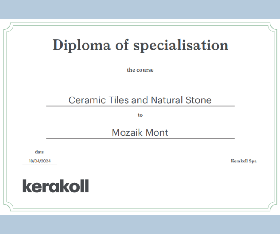 Mozaik Mont certificates